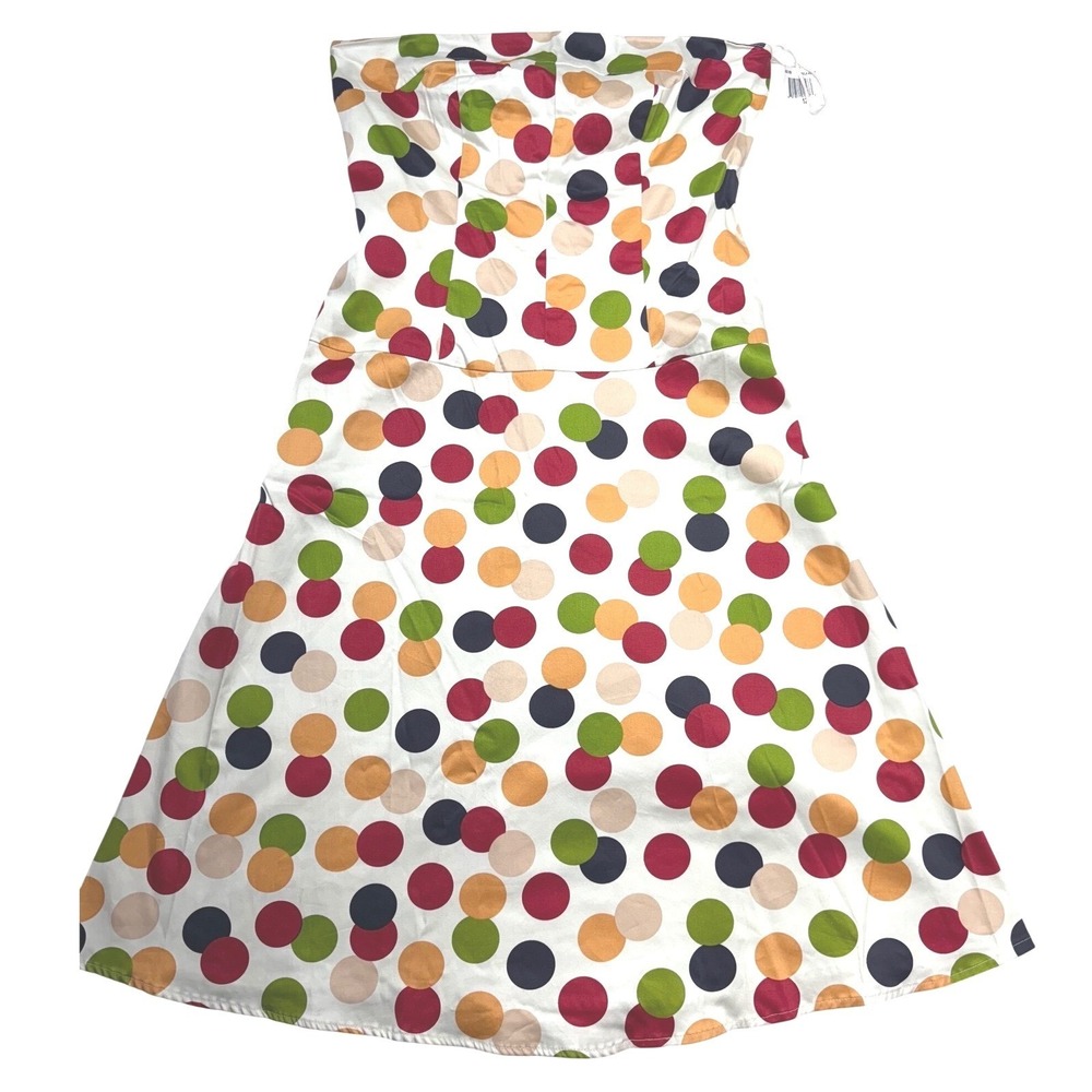 Notice Multicolor Polka Dot Strapless Mini Dress size 12 NWT